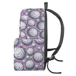 Purple And White Volleyball Print Backpack