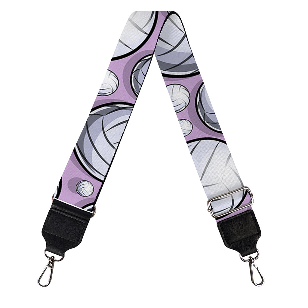Purple And White Volleyball Print Bag Strap