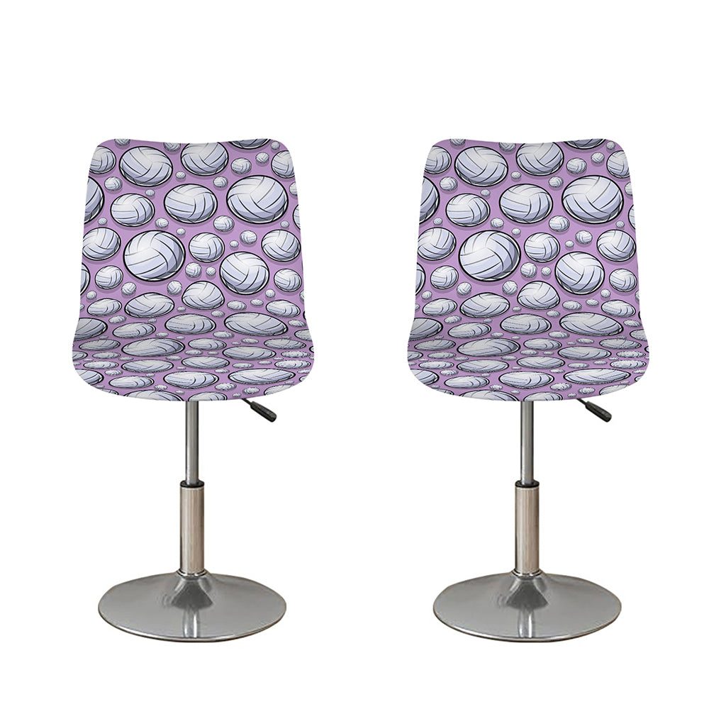 Purple And White Volleyball Print Bar Stool Covers