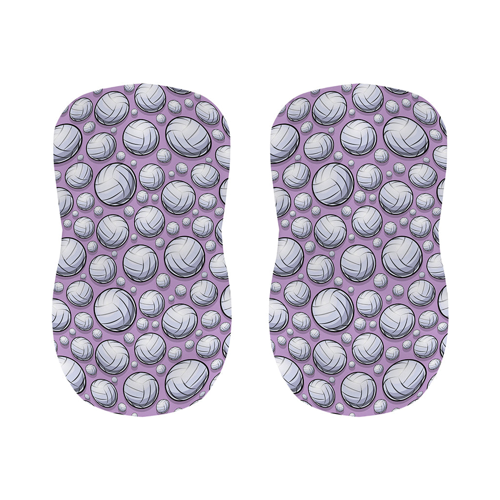 Purple And White Volleyball Print Bar Stool Covers