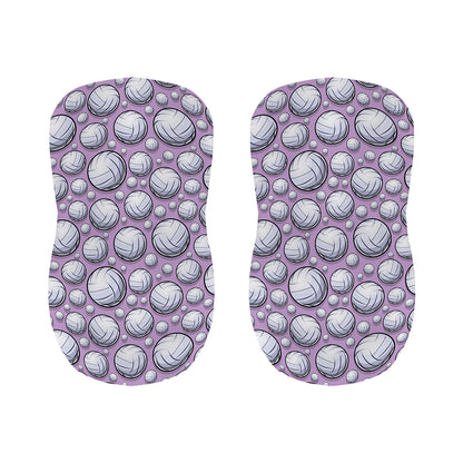 Purple And White Volleyball Print Bar Stool Covers