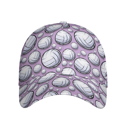 Purple And White Volleyball Print Baseball Cap