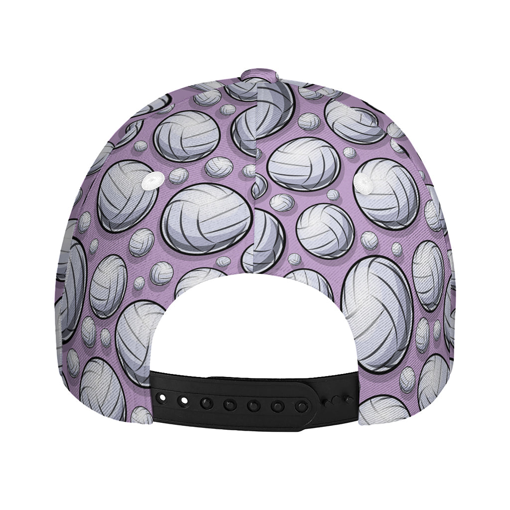 Purple And White Volleyball Print Baseball Cap