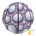 Purple And White Volleyball Print Basketball