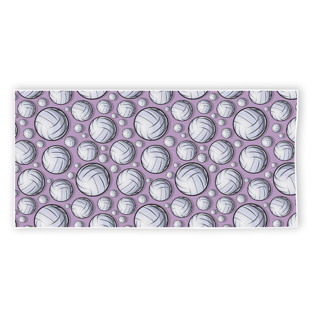 Purple And White Volleyball Print Beach Towel