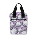 Purple And White Volleyball Print Bible Tote Bag