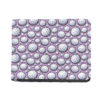 Purple And White Volleyball Print Bifold Wallet