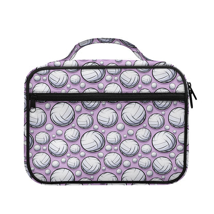 Purple And White Volleyball Print Briefcase Bible Bag