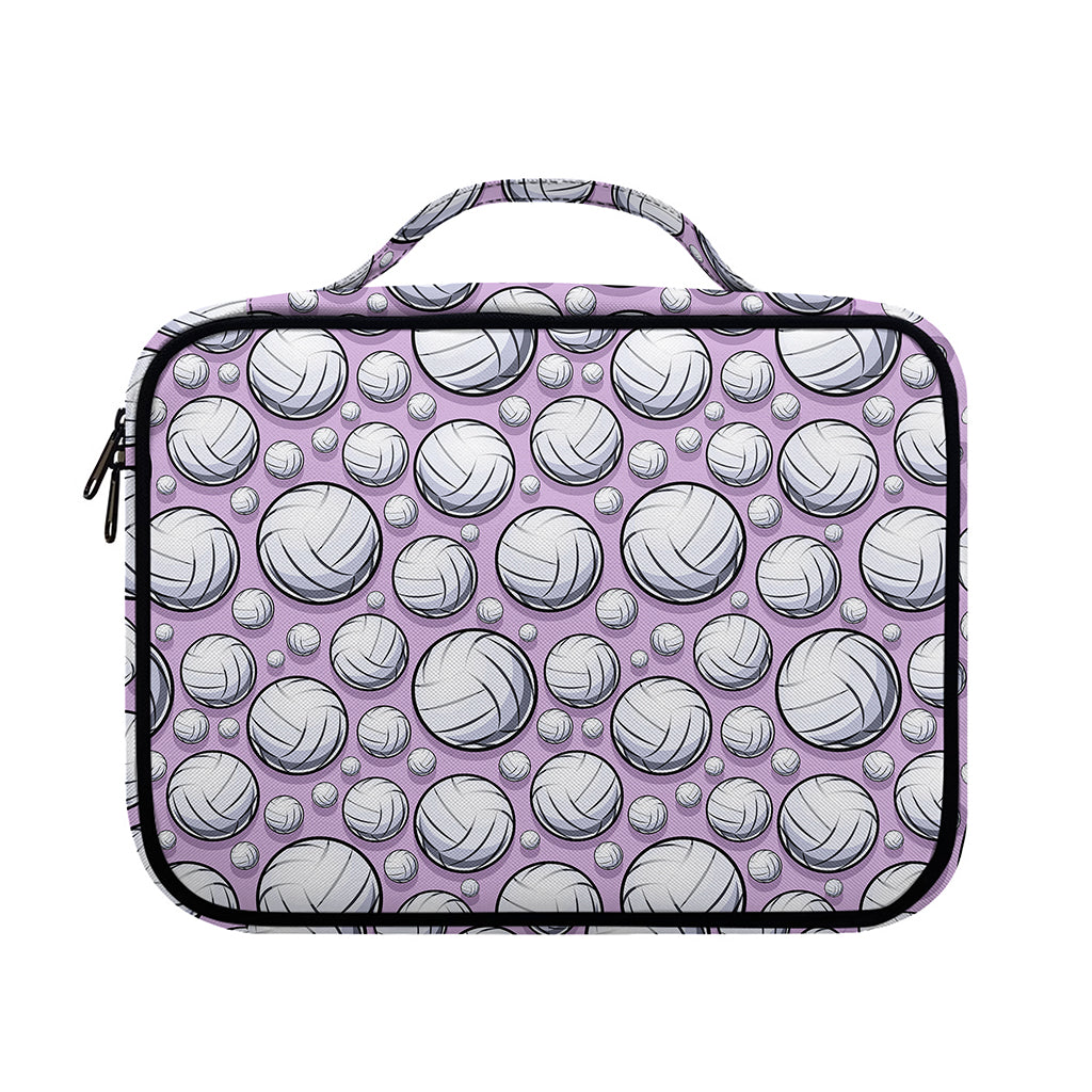 Purple And White Volleyball Print Briefcase Bible Bag