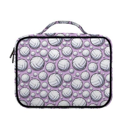 Purple And White Volleyball Print Briefcase Bible Bag
