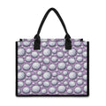 Purple And White Volleyball Print Canvas Tote Bag