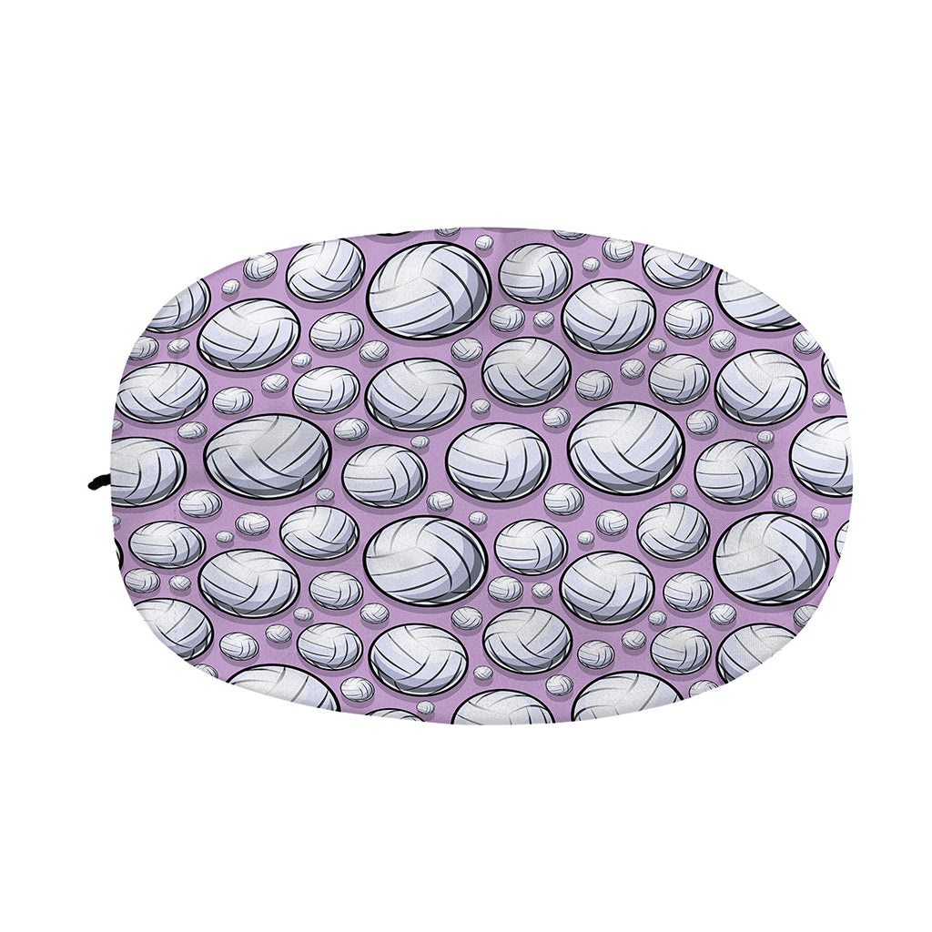 Purple And White Volleyball Print Car Side Mirror Covers