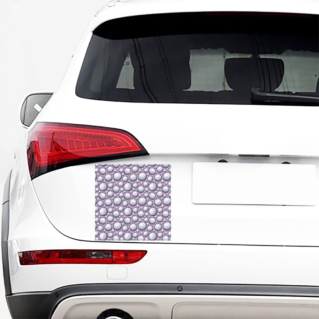 Purple And White Volleyball Print Car Sticker