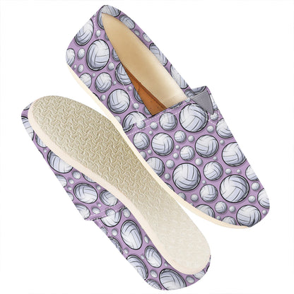 Purple And White Volleyball Print Casual Shoes