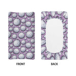 Purple And White Volleyball Print Changing Pad Cover