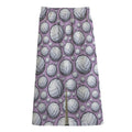 Purple And White Volleyball Print Cotton Front Slit Maxi Skirt