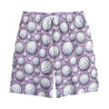 Purple And White Volleyball Print Cotton Shorts