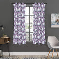 Purple And White Volleyball Print Grommet Curtain Panels