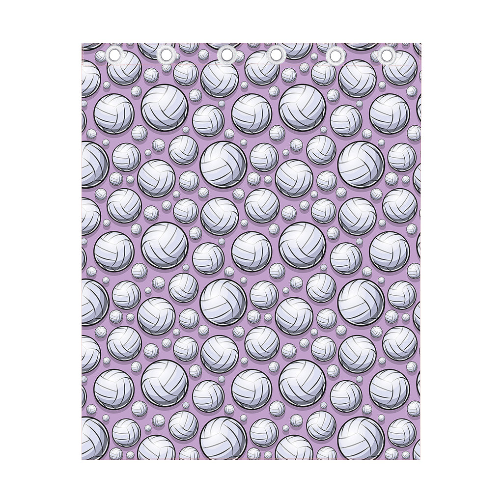 Purple And White Volleyball Print Curtain