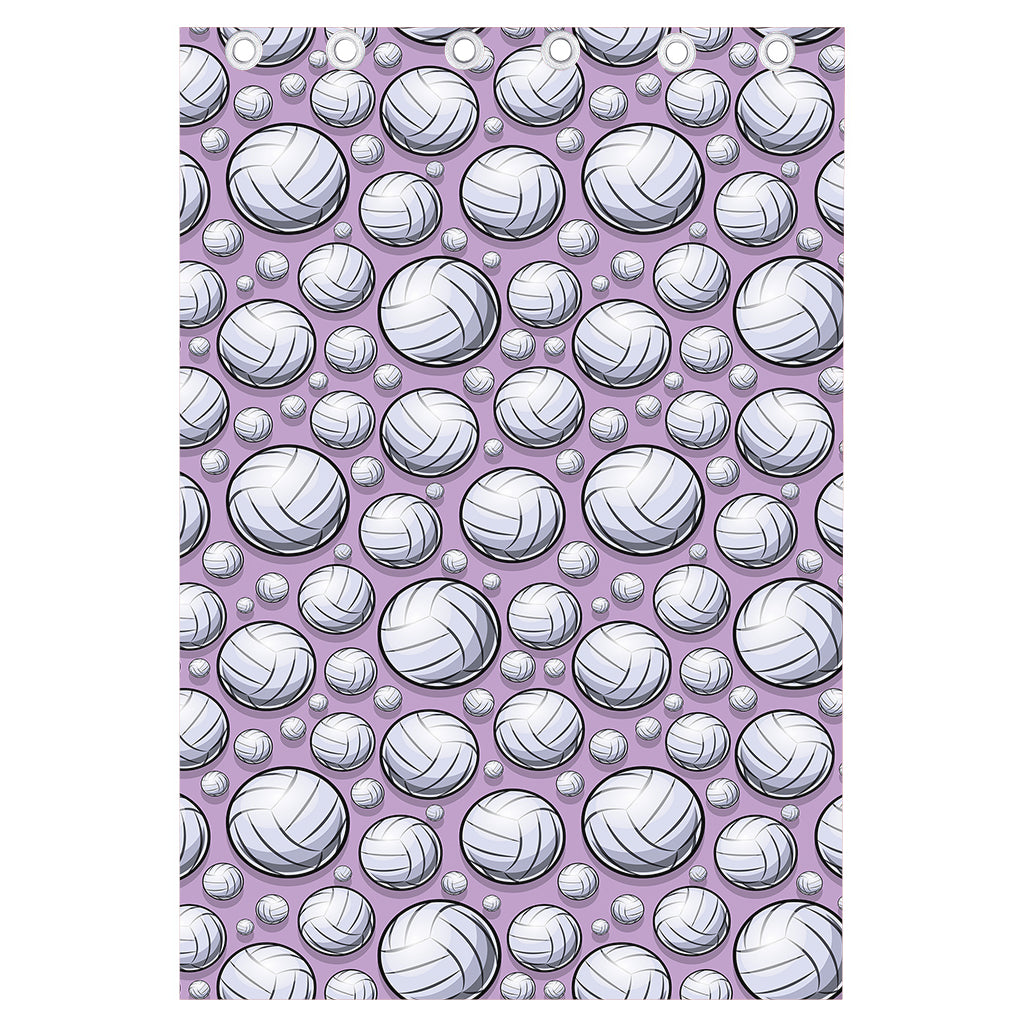 Purple And White Volleyball Print Curtain