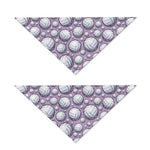 Purple And White Volleyball Print Dog Bandana