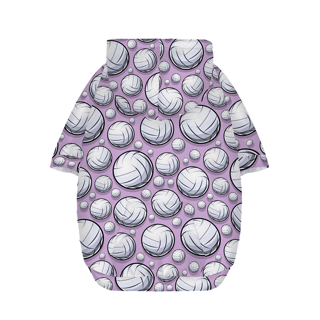 Purple And White Volleyball Print Dog Zip Up Hoodie