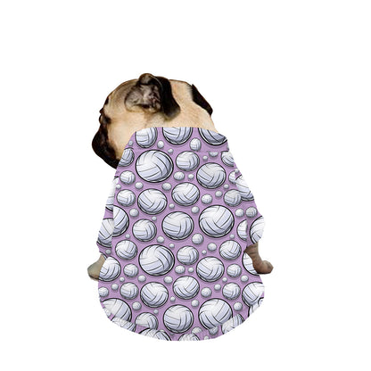 Purple And White Volleyball Print Dog Zip Up Jacket