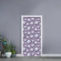 Purple And White Volleyball Print Door Sticker