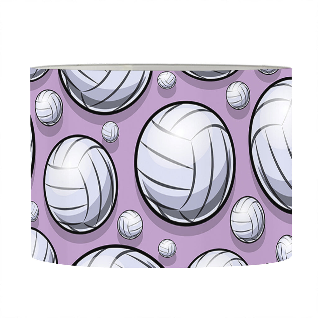 Purple And White Volleyball Print Drum Lamp Shade