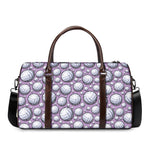 Purple And White Volleyball Print Duffle Bag