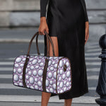 Purple And White Volleyball Print Duffle Bag