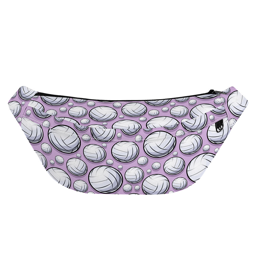 Purple And White Volleyball Print Fanny Pack