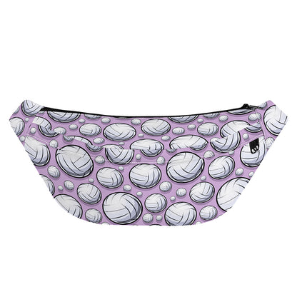Purple And White Volleyball Print Fanny Pack
