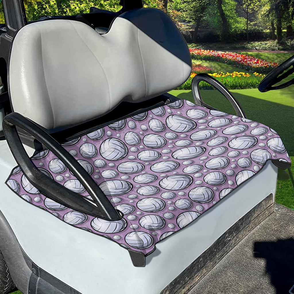 Purple And White Volleyball Print Golf Cart Seat Cover