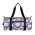 Purple And White Volleyball Print Gym Bag