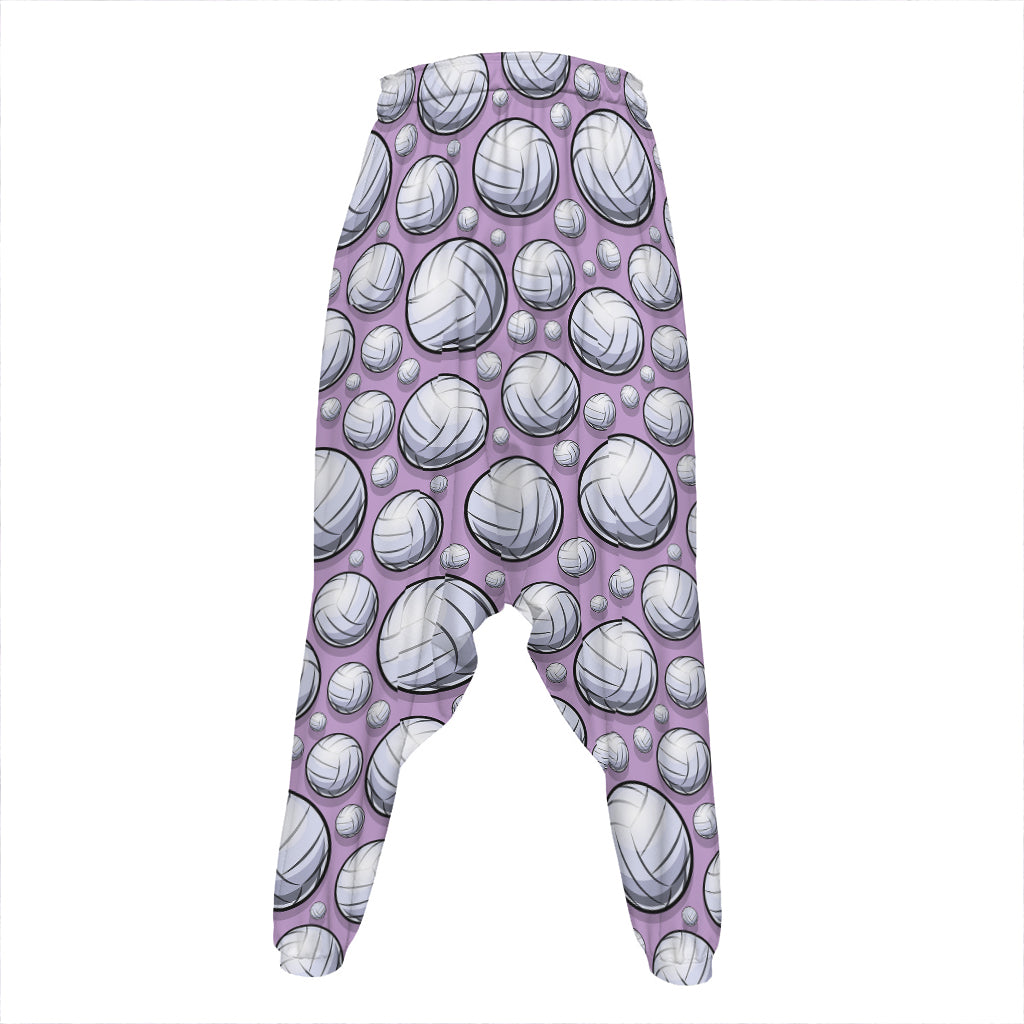 Purple And White Volleyball Print Hammer Pants