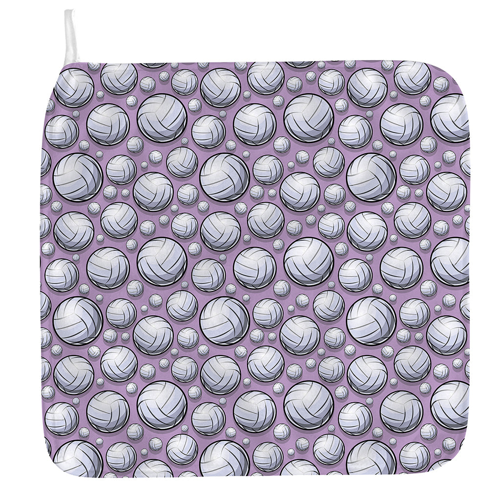Purple And White Volleyball Print Hand Towel