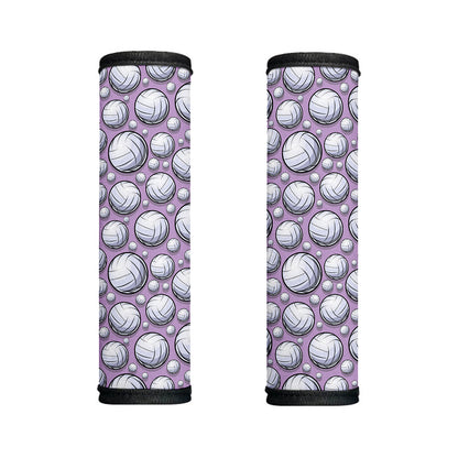 Purple And White Volleyball Print Handle Covers