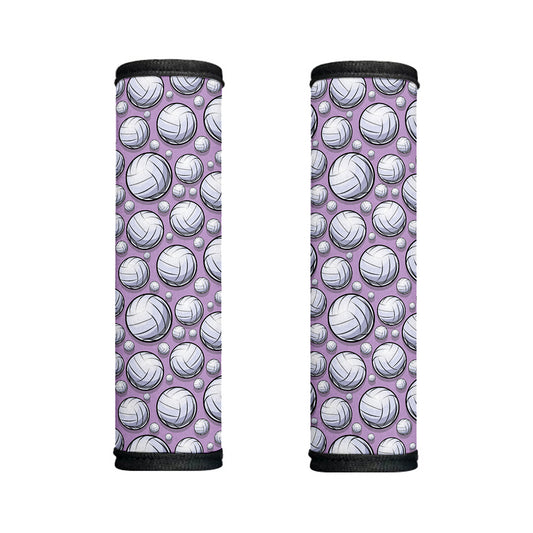 Purple And White Volleyball Print Handle Covers
