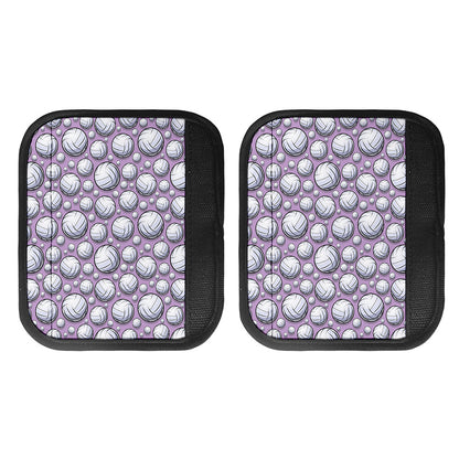 Purple And White Volleyball Print Handle Covers