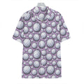 Purple And White Volleyball Print Hawaiian Shirt