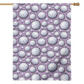 Purple And White Volleyball Print House Flag