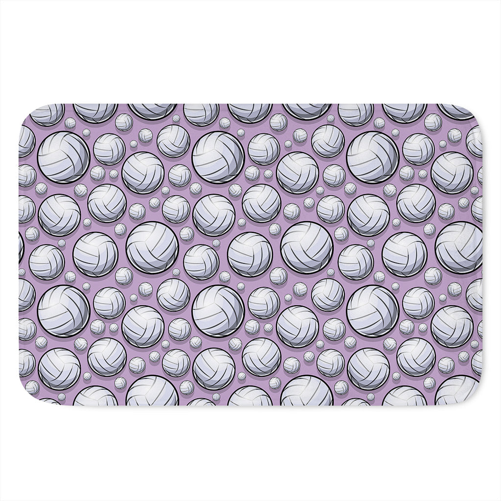 Purple And White Volleyball Print Indoor Door Mat
