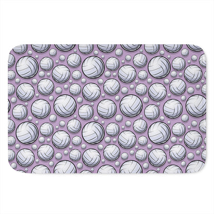 Purple And White Volleyball Print Indoor Door Mat