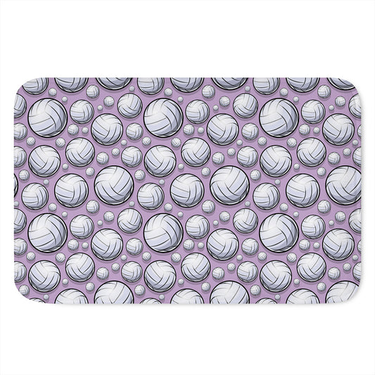 Purple And White Volleyball Print Indoor Door Mat