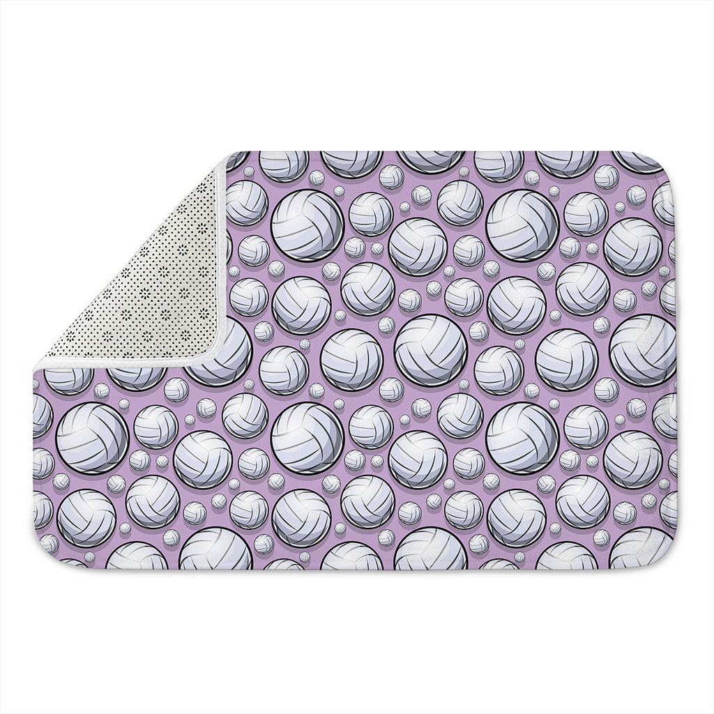 Purple And White Volleyball Print Indoor Door Mat