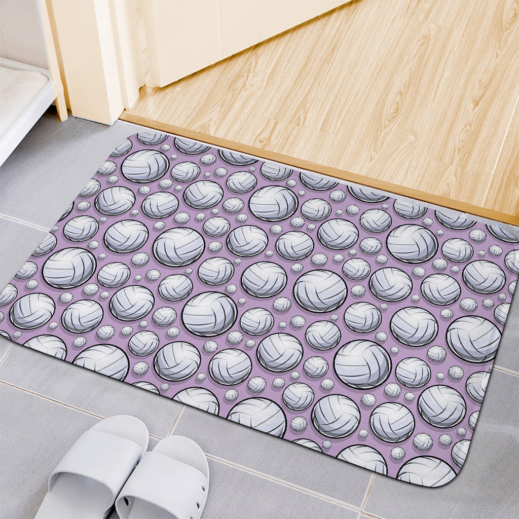 Purple And White Volleyball Print Indoor Door Mat