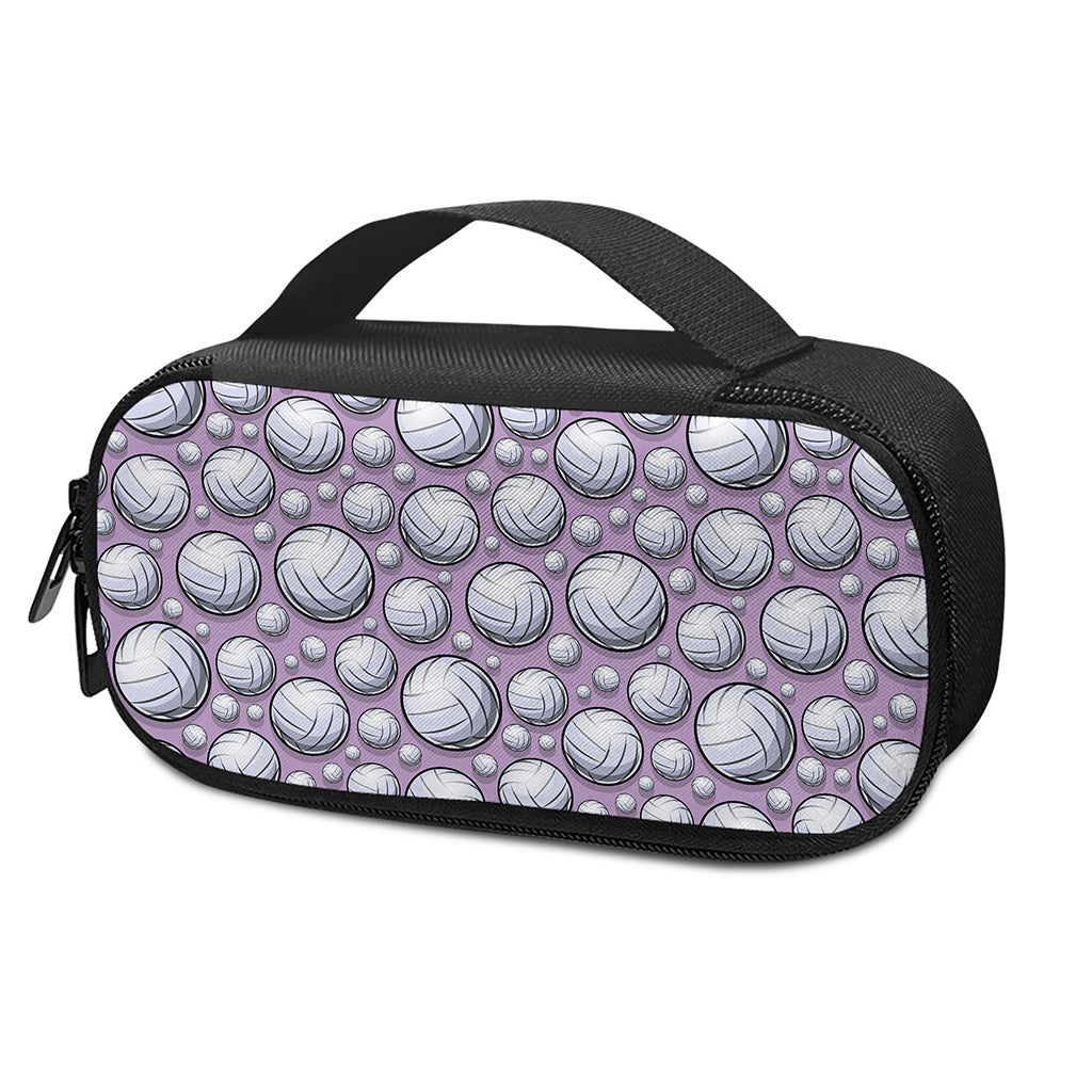 Purple And White Volleyball Print Insulin Cooler Travel Case
