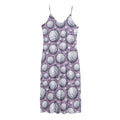 Purple And White Volleyball Print Jersey Midi Cami Dress