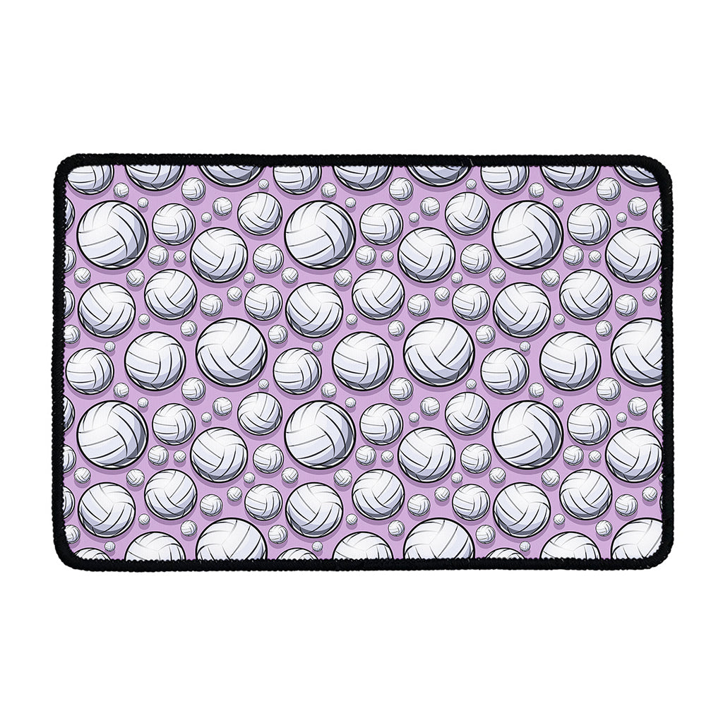 Purple And White Volleyball Print Kitchen Mat